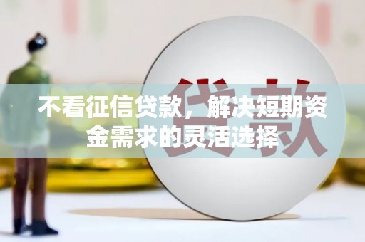 雨山不看征信贷款，解决短期资金需求的灵活选择