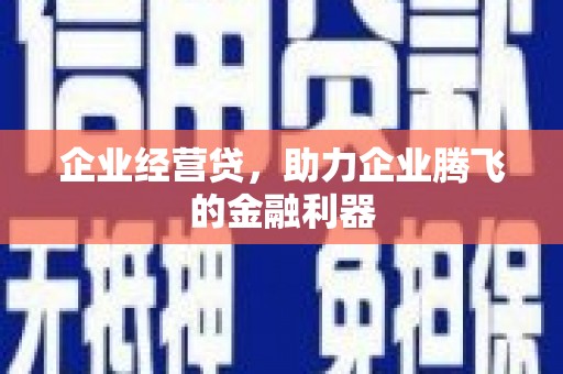 雨山企业经营贷，助力企业腾飞的金融利器