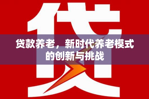 雨山贷款养老，新时代养老模式的创新与挑战