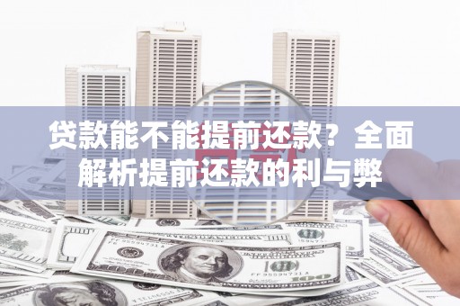 雨山贷款能不能提前还款？全面解析提前还款的利与弊
