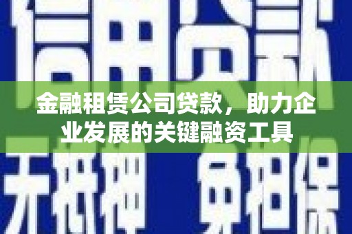 雨山金融租赁公司贷款，助力企业发展的关键融资工具