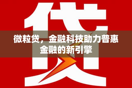 雨山微粒贷，金融科技助力普惠金融的新引擎
