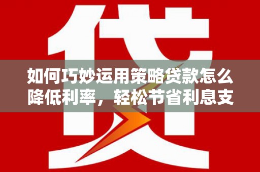 雨山如何巧妙运用策略贷款怎么降低利率，轻松节省利息支出