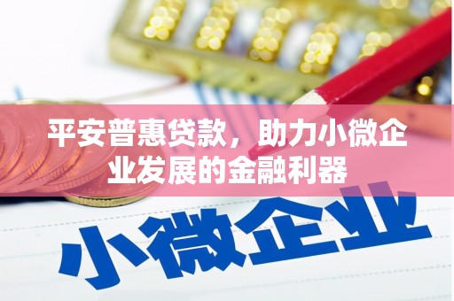 雨山平安普惠贷款，助力小微企业发展的金融利器