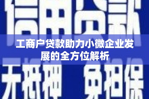 雨山工商户贷款助力小微企业发展的全方位解析