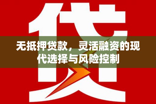 雨山无抵押贷款，灵活融资的现代选择与风险控制