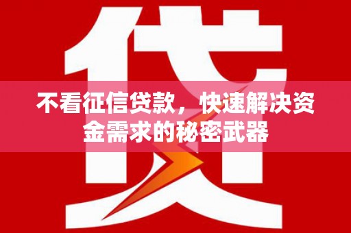 雨山不看征信贷款，快速解决资金需求的秘密武器
