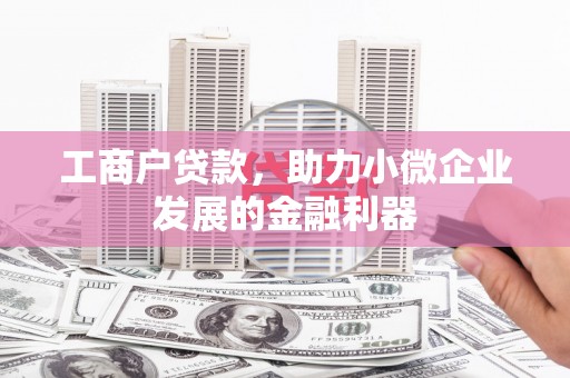 雨山工商户贷款，助力小微企业发展的金融利器