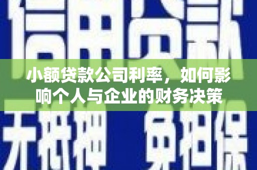 雨山小额贷款公司利率，如何影响个人与企业的财务决策