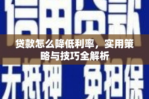 雨山贷款怎么降低利率，实用策略与技巧全解析