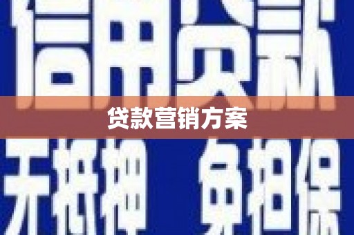 雨山贷款营销方案